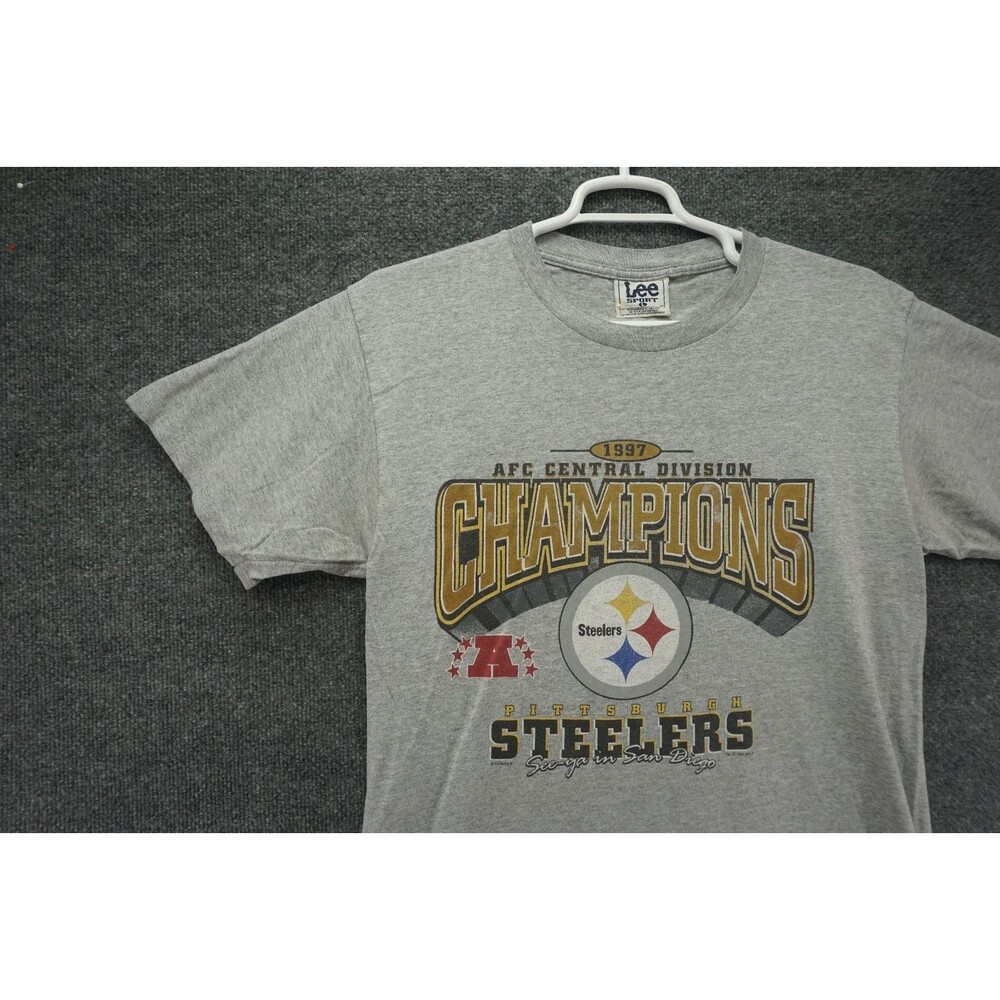 Vintage Pittsburgh Steelers T Shirt Mens Large 1997 AFC Champions Lee Sport